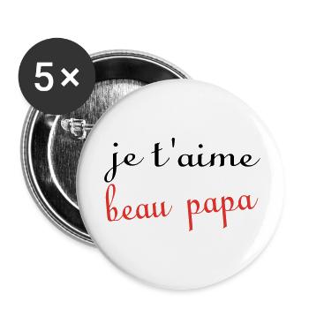 Ich liebe dich, Stiefvater - Buttons klein 25 mm (5er Pack) - Weiß - Vorne