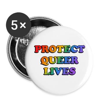 Queeres Leben schützen - Buttons klein 25 mm (5er Pack) - Weiß - Vorne