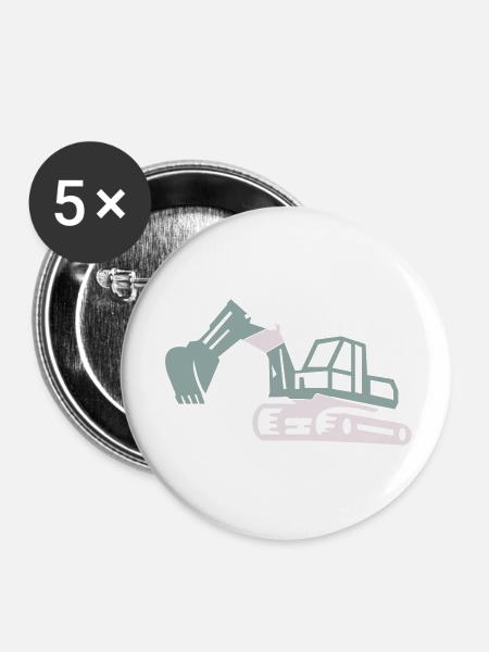 bagger - Buttons klein 25 mm (5er Pack) - Weiß