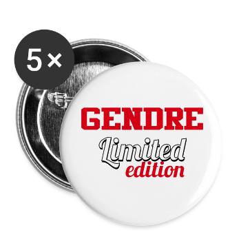 GENDRE LIMITED EDITION - Buttons klein 25 mm (5er Pack) - Weiß - Vorne