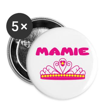 MAMIE - Lot de 5 petits badges (25 mm) - blanc - Devant