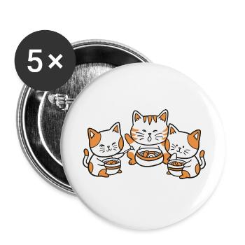 Katzen Nudelsuppe Kawaii - Buttons klein 25 mm (5er Pack) - Weiß - Vorne