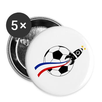Frankreich Ballon Flagge - Buttons klein 25 mm (5er Pack) - Weiß - Vorne