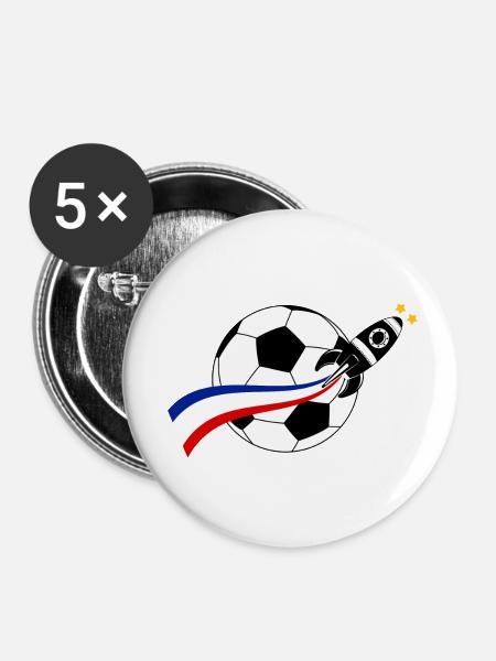 Frankreich Ballon Flagge - Buttons klein 25 mm (5er Pack) - Weiß