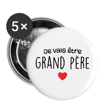 Ich werde Großvater - Zukünftiger Großvater - Buttons klein 25 mm (5er Pack) - Weiß - Vorne