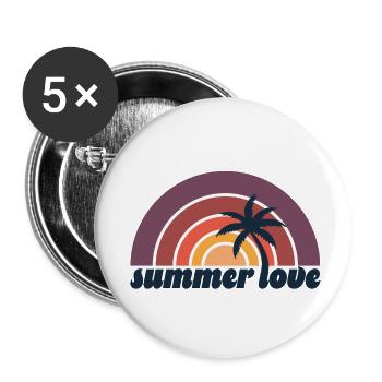 Summer Love - Buttons klein 25 mm (5er Pack) - Weiß - Vorne