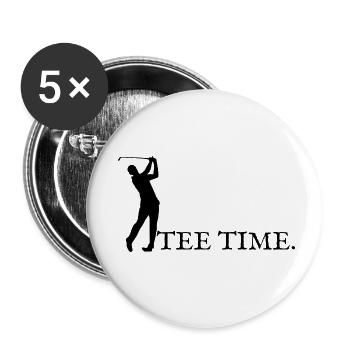 Tee time ! - Lot de 5 petits badges (25 mm) - blanc - Devant