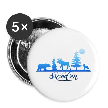 Schweden Schweden Viking Norden Skandinavien Mittsommer - Buttons klein 25 mm (5er Pack) - Weiß - Vorne