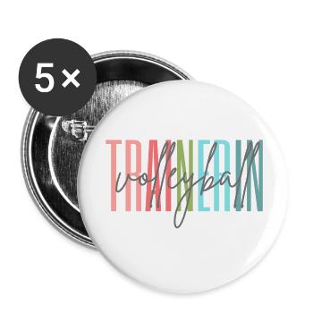 Trainerin Volleyball Volleyballtrainerin Geschenk - Buttons klein 25 mm (5er Pack) - Weiß - Vorne