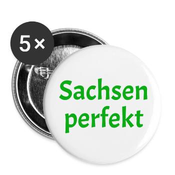Sachsen perfekt - Buttons klein 25 mm (5er Pack) - Weiß - Vorne