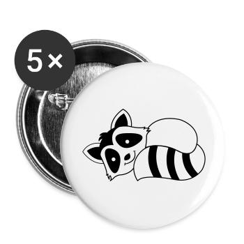 Racoon - Buttons small 1''/25 mm (5-pack) - white - Front