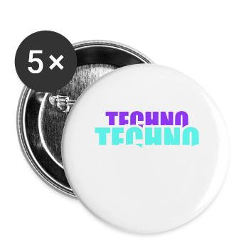 Techno Love Quote Saying Music Party Celebrate Logo - Buttons small 1''/25 mm (5-pack) - white - Front