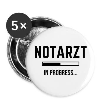 Notarzt In Progress - Buttons klein 25 mm (5er Pack) - Weiß - Vorne