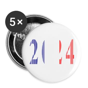 2024 Blue White Red - Buttons small 1''/25 mm (5-pack) - white - Front