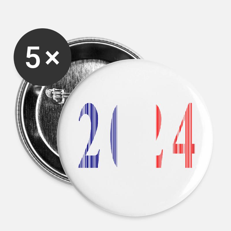 2024 Blue White Red - Buttons small 1''/25 mm (5-pack) - white