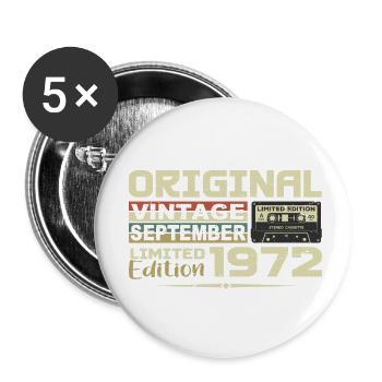 1972 - Les légendes Sont Nées en Septembre 1972 - Lot de 5 petits badges (25 mm) - blanc - Devant