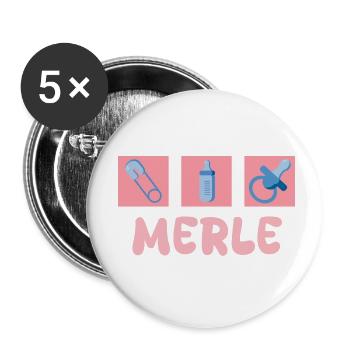 Pacifier Merle - Buttons small 1''/25 mm (5-pack) - white - Front