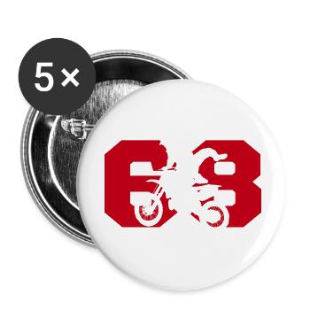 Moto 68 Biker - Buttons klein 25 mm (5er Pack) - Weiß - Vorne