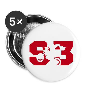 Moto 93 motard - Buttons small 1''/25 mm (5-pack) - white - Front