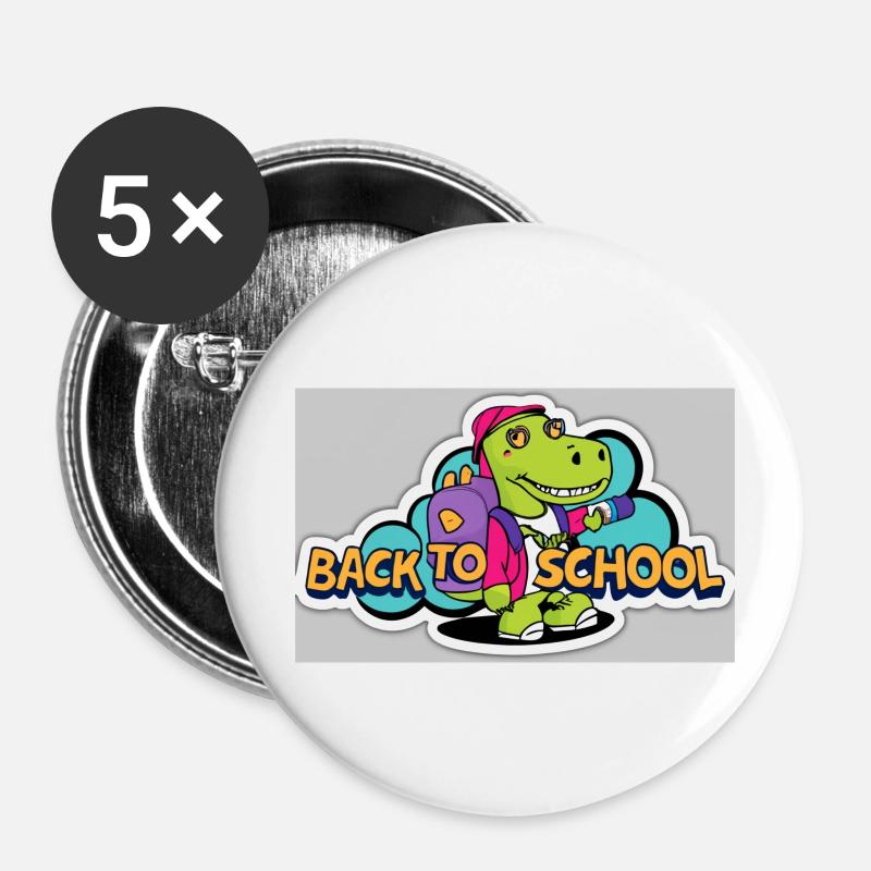 Back to school - Buttons small 1''/25 mm (5-pack) - white