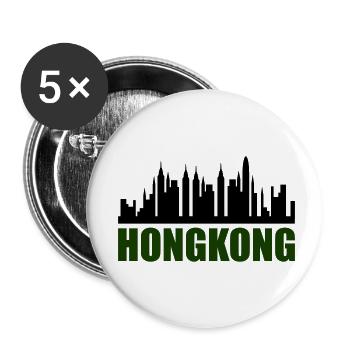 Hong Kong Skyline - Buttons small 1''/25 mm (5-pack) - white - Front