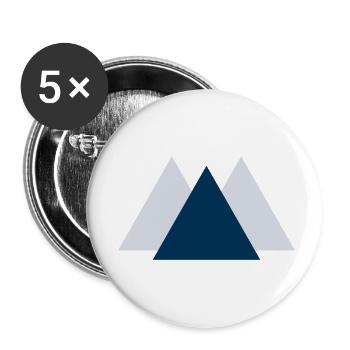 Geometric Peaks - Buttons small 1''/25 mm (5-pack) - white - Front
