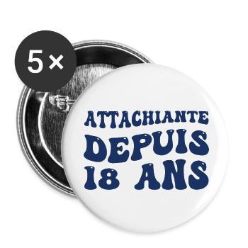 Endearing for 18 years - Buttons small 1''/25 mm (5-pack) - white - Front