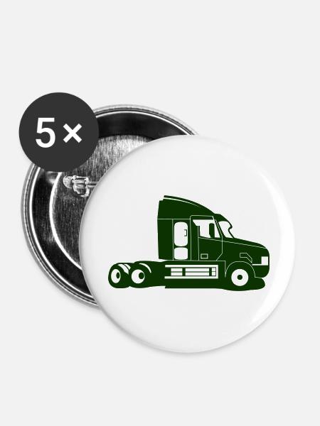 truck - Buttons klein 25 mm (5er Pack) - Weiß