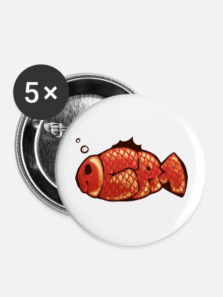 Graff-Fisch - Buttons klein 25 mm (5er Pack) - Weiß
