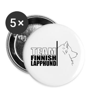 ÉQUIPE Finlandais Laponie Chien Chiens Wilsigns - Lot de 5 petits badges (25 mm) - blanc - Devant