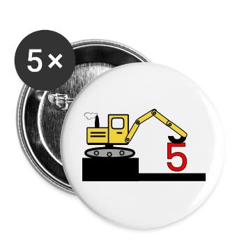 Excavator - Buttons small 1''/25 mm (5-pack) - white - Front