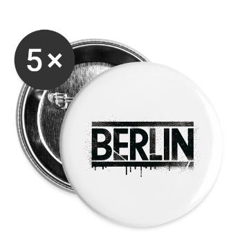 Berlin Grunge Design Alexanderplatz Berliner Bär - Buttons klein 25 mm (5er Pack) - Weiß - Vorne