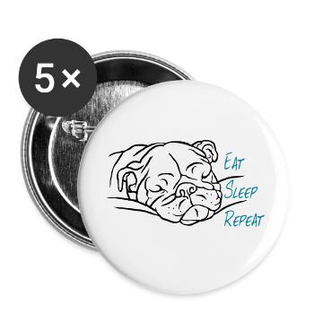 Eat sleep repeat - Buttons small 1''/25 mm (5-pack) - white - Front