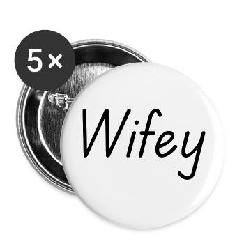 Wifey - Buttons small 1''/25 mm (5-pack) - white - Front