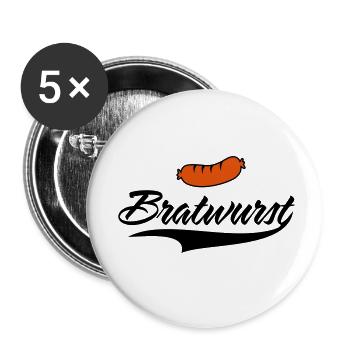 Bratwurst tout simplement délicieuse - Lot de 5 petits badges (25 mm) - blanc - Devant