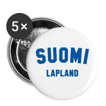 LAPLAND Suomi Laponie Finlande - Lot de 5 petits badges (25 mm) - blanc - Devant