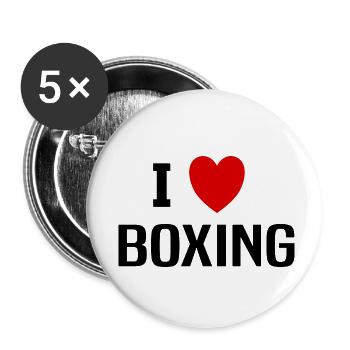 Ich liebe Boxen - Buttons klein 25 mm (5er Pack) - Weiß - Vorne