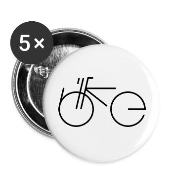 Type de vélo noir - Lot de 5 petits badges (25 mm) - blanc - Devant
