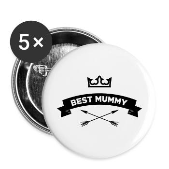 Meilleure Maman - Fête des Mères - Lot de 5 petits badges (25 mm) - blanc - Devant