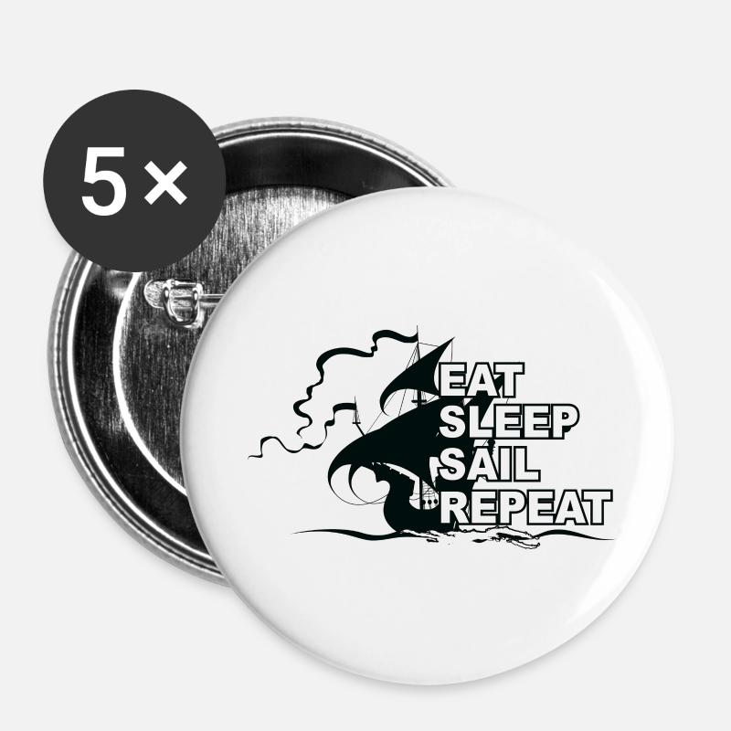 Sailing Water Sports Wind - Buttons small 1''/25 mm (5-pack) - white