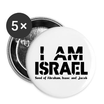 Héritage hébraïque : Israël, descendants d’Abraham - Lot de 5 petits badges (25 mm) - blanc - Devant