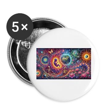 psyverse3000 - Buttons klein 25 mm (5er Pack) - Weiß - Vorne