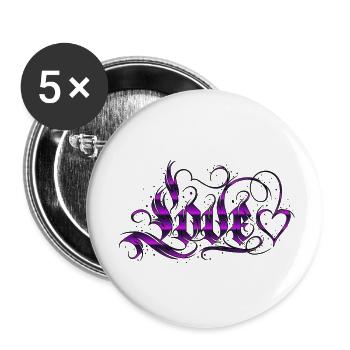 Love Quotes amore Flowers Women girl fashion female - Buttons small 1''/25 mm (5-pack) - white - Front