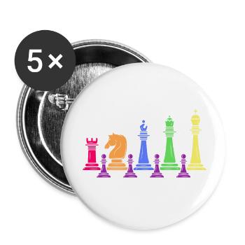 Chess Checkmate Chess Player Chess Family - Buttons small 1''/25 mm (5-pack) - white - Front