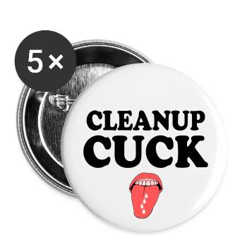 Cuckold clean up - Buttons small 1''/25 mm (5-pack) - white - Front