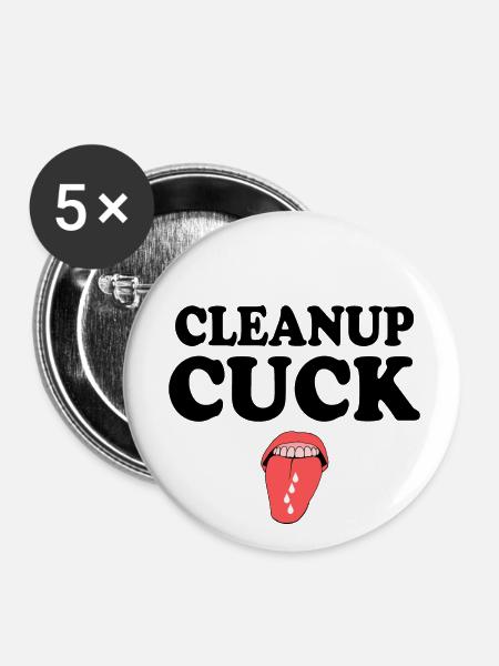 Cuckold clean up - Buttons klein 25 mm (5er Pack) - Weiß