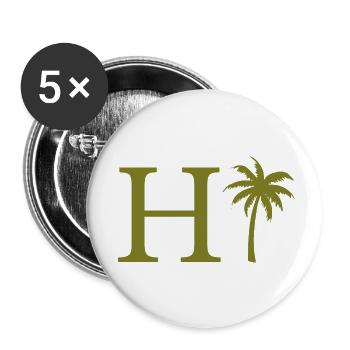 Buchstabe h grüne Palme - Buttons klein 25 mm (5er Pack) - Weiß - Vorne