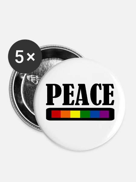 Peace Peacezeichen - Buttons klein 25 mm (5er Pack) - Weiß