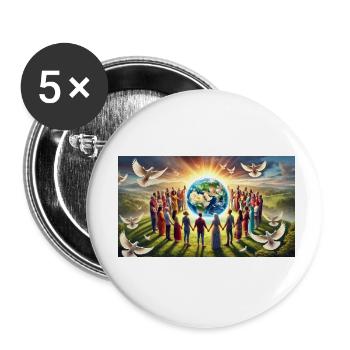 All Cultures - Buttons small 1''/25 mm (5-pack) - white - Front