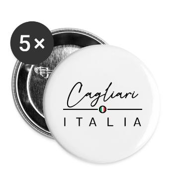 Italia - Cagliari - Italien - Italy - Buttons klein 25 mm (5er Pack) - Weiß - Vorne
